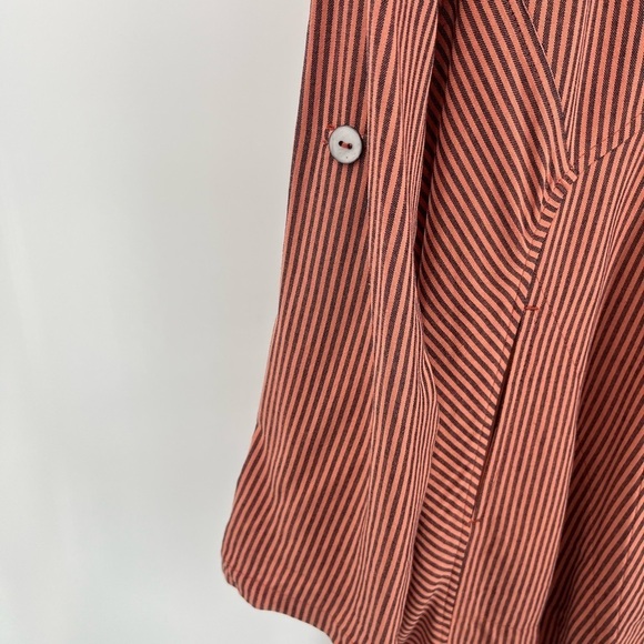 Striped Button-Up Women's Top - Picture 2 of 9